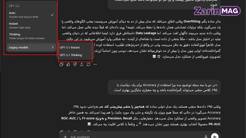 مقایسه نسخه رایگان و پولی ChatGPT؛ آیا ارتقا ارزش دارد؟ 6 مدل های مختلف نسخه plus