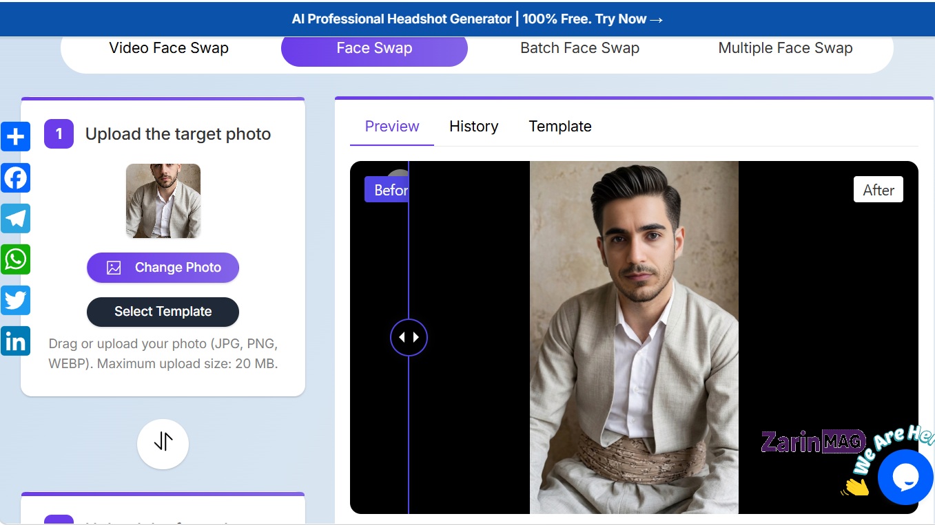 هوش مصنوعی تغییر چهره؛ معرفی بهترین ابزارهای تعویض چهره با AI 7 دکمه اصلی Swap Face Now