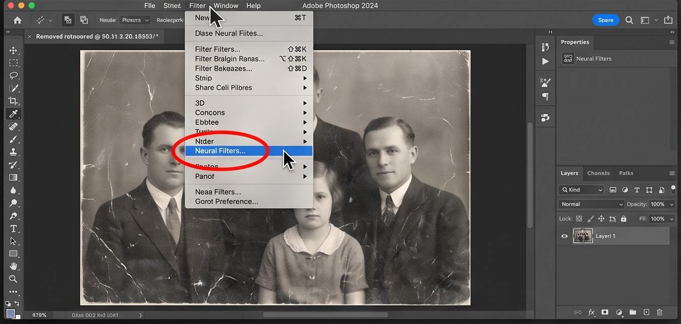 فتوشاپ عکس با هوش مصنوعی؛ آموزش ادیت تصاویر با قابلیتهای AI در Photoshop 6 گزینه Neural Filters